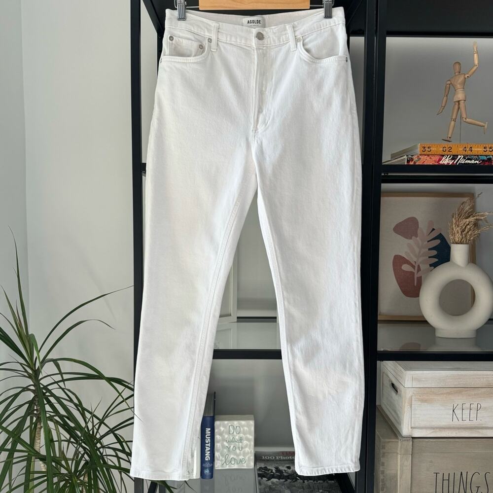 Agolde Nico White Ultra High Rise Slim Fit Button Fly Jeans Women’s Size 29 - Picture 3 of 13